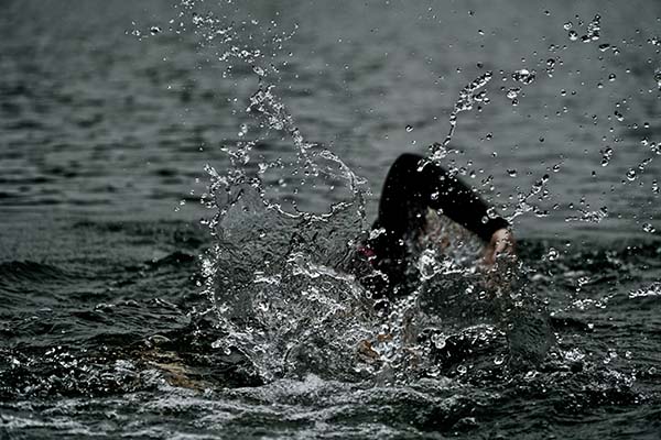 swimming in open water